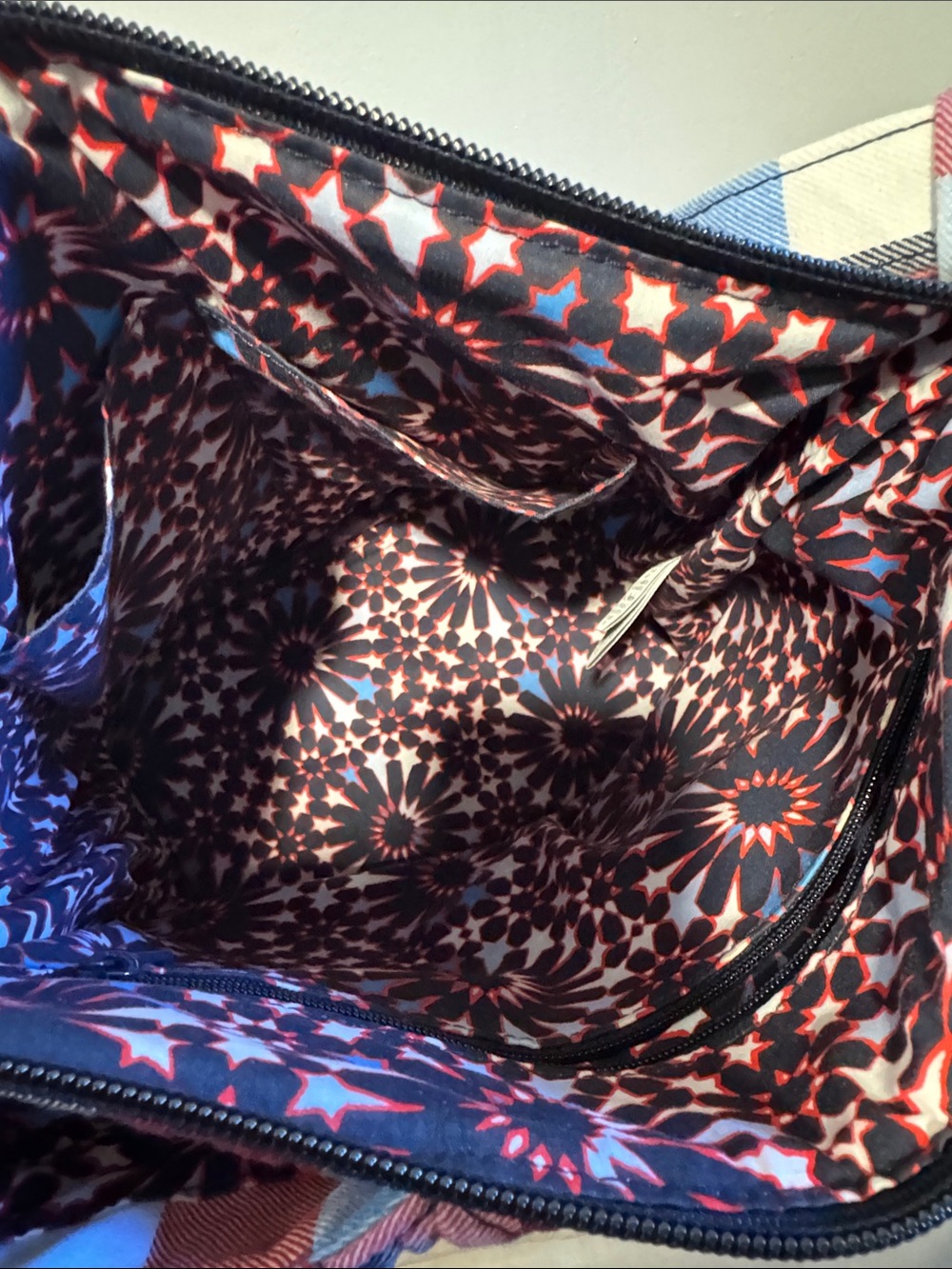 Vera Bradley Quilted Plaid Shoulder Bag - Red, Blue & White - Picture 6 of 6